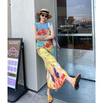 Load image into Gallery viewer, Womens Dresses Woman Clothes Miyake High-grade Pleated Print Dress Chinese National Style Cheongsam Skirt Fishtail Skirt Summer