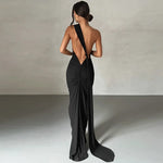 Load image into Gallery viewer, Womens Elegant Evening Party Cocktail Long Dress Sexy Backless Open Back Ruched Slim Bodycon Formal Wedding Guest Maxi Dress
