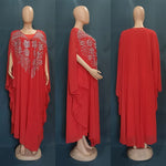 Load image into Gallery viewer, Muslim Dress for Women Loose Batwing Sleeved Beaded Long Abaya Dress Kaftan Abayas Islamic Robe Two Piece Set