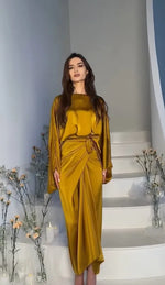 Load image into Gallery viewer, Dress Women Eid Abaya Party Dresses Dubai Kaftan Jalabiya Ramadan Muslim Abayas Morocco Arab Long Robe Lace Up Islam Vestidos