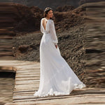 Load image into Gallery viewer, Elegant Women Wedding Dresses Deep-V A-Line Lace Bridal Gowns Backless Mopping Length Lace Printing Vestidos De Novia Customized