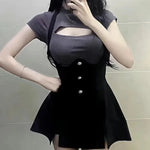 Load image into Gallery viewer, Sexy Dresses for Women Black Bodycon Hollow Corset Coquette Prom Evening Party Tight Woman Long Sleeve Dress Fashion Summer 2025