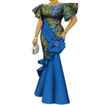 Load image into Gallery viewer, African Women's Dress Elegant Ladies Evening Gowns Ankara Long Robes Flower Dresses Vestidos Church Dresses for Women WY9498