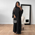 Load image into Gallery viewer, Eid Women Dress Muslim Abaya Dubai Vestidos Party Caftan Rhinestones Jalabiya Ramadan Long Dresses Abayas Arab Kaftan Robe