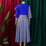 Load image into Gallery viewer, Elegant Dresses for Women 2025 Fall Fashion African 3/4 Sleeve Party Birthday New Robe Chic 3D Flower Plaid Evening A-Line Dress