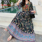Load image into Gallery viewer, Indian Dress for Women Summer Embroidery Chic Elegant Party Dresses Clothes Vintage Long Maxi Prom Bohemian Beach Robe Vestidos
