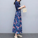Load image into Gallery viewer, Women's Clothing Casual Printed Dresses Spring Autumn New Single-breasted Fashion Turn-down Collar Commute Drawstring Long Dress