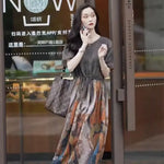 Load image into Gallery viewer, Fashionable Dress for Women 2025 Summer New Retro Drawstring Waist-hugging Long A-line Skirt