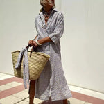 Load image into Gallery viewer, Women's Dress Summer Shirt Long Dress Women Vestido Longo Roupas Femininas Print Dresses