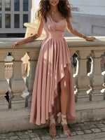 Load image into Gallery viewer, Elegant Dress Vestidos Dresses 2025 Woman Off Shoulder Solid Color Sleeveless Banquet Irregular Hem Temperament Commuting Slim