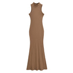 Load image into Gallery viewer, Long dresses for women 2024 Summer sexy knitted dresses elegant bodycon dress vintage clothes evening pary dress turtleneck