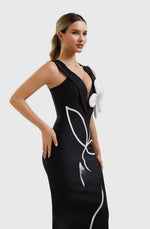Load image into Gallery viewer, Women's Evening Dresses Sexy Strapless Tie White Flowers Bodycon Bandage Long Dresses Elegant Party Birthday Dresses