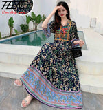 Load image into Gallery viewer, Indian Dress for Women Summer Embroidery Chic Elegant Party Dresses Clothes Vintage Long Maxi Prom Bohemian Beach Robe Vestidos