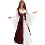 Load image into Gallery viewer, Women Medieval Dress Ren Faire Costume Renaissance Outfit Dress Halloween Costume for Women