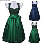 Load image into Gallery viewer, Women Dirndl Dress For Medieval Style German Oktoberfest Bavarian Dress And Top With Apron Costume Halloween Plus Size Dress