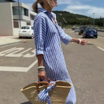 Load image into Gallery viewer, Women's Dress Summer Shirt Long Dress Women Vestido Longo Roupas Femininas Print Dresses