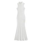 Load image into Gallery viewer, Long dresses for women 2024 Summer sexy knitted dresses elegant bodycon dress vintage clothes evening pary dress turtleneck