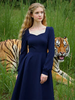 Load image into Gallery viewer, Women'S Dress Autumn Woman Long Sleeve Square Collar Elegant Beautiful Feminine Pretty Sweet Lovely Cute Fancy Exquisite Simple