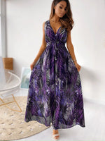 Load image into Gallery viewer, Women's Print Dress Fashion V-Neck Sleeveless High Waist Loose Dresses Robe Femme Casual Party Holiday Dresses For Women Summer