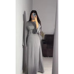 Load image into Gallery viewer, Elegant Evening Dresses For Women 2025 Summer Fashion New O Neck Long Sleeve Slim Waist-hugging Straps Robe Female Party Vestido