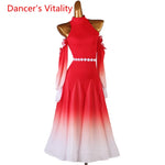 Load image into Gallery viewer, Modern Dance Dress Stand-Up Collar Mesh Sleeve Long Skirt Performance Clothing High-End Custom Child Woman Competition Clothes