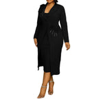 Load image into Gallery viewer, Women Dress Sets Two Pieces Set Matching Set Casual Elegant Flower V Neck Suit Coat Mid Calf Slip Dress Party Night 2025 Work