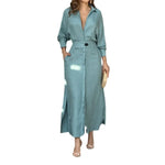 Load image into Gallery viewer, Women's Dress Autumn New Fashion Elegant Long Sleeve Leisure Solid Color V Neck Sexy Ladies Shirt Dresses Commuting Streetwear
