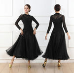 Load image into Gallery viewer, Ballroom Dancing Dresses Women Simple Black Elegant Flamenco Modern Dance Skirt Lady's Standard Waltz Ballroom Dance Dress