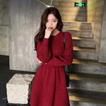 Load image into Gallery viewer, Knitted Dress for Women in Autumn Winter French Temperament Waist-hugging Base Underwear with Coat Sweater Skirt