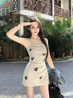 Load image into Gallery viewer, Women's Elegant Slip Dress with Vintage Embroidery Print