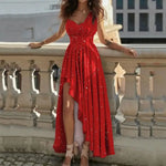 Load image into Gallery viewer, Elegant Dress Vestidos Dresses 2025 Woman Off Shoulder Solid Color Sleeveless Banquet Irregular Hem Temperament Commuting Slim
