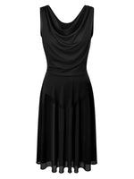 Load image into Gallery viewer, Adult Women Lyrical Dance Costume Modern Contemporary Dancewear V-Neck Backless Mesh Tulle Flowy Overlay Dress Stage Performance