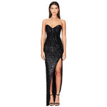 Load image into Gallery viewer, women's casual dresses for woman clothes Strapless sequined slit elegant party dresses evening summer birthday prom dress hwy739