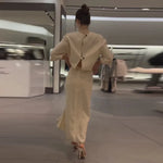 Load image into Gallery viewer, Women's Dress New Pleated Slit Midi Dress Spring Sexy Elegant Women's Long Dress