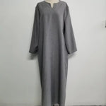 Load image into Gallery viewer, 2025 Ramadan Eid Djellaba Plain Modest Muslim Dress Dubai Abaya Turkey Kaftan Kebaya Arabic Robe Women Islam Jalabiya Vestidos