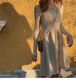 Load image into Gallery viewer, Knitted Dress for Women in Autumn Winter French Temperament Waist-hugging Base Underwear with Coat Sweater Skirt