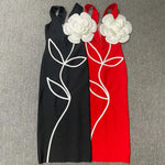 Load image into Gallery viewer, Women's Evening Dresses Sexy Strapless Tie White Flowers Bodycon Bandage Long Dresses Elegant Party Birthday Dresses