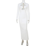 Load image into Gallery viewer, Elegant Evening Dress Dresses For Woman Party Wedding Vestido Lady Temperament Simple Style Long Sleeves Solid Color Package Hip