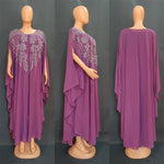 Load image into Gallery viewer, Muslim Dress for Women Loose Batwing Sleeved Beaded Long Abaya Dress Kaftan Abayas Islamic Robe Two Piece Set
