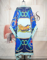 Load image into Gallery viewer, African Dress For Women Elegant Floral Summer Twill Silk Kaftan Maxi Dress Boho Sexy lady Beach Wear Caftan Dubai Muslim Ramadan
