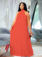 Load image into Gallery viewer, Chiffon Dresses for Women Long Elegant Evening Dress Big Size Round Woman Plus Size Sexy Pleated Halter Dress Summer Wear