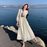 Load image into Gallery viewer, French White Dress for Women in Early Spring New Style Gentle Style Literary Retro Fairy Skirt