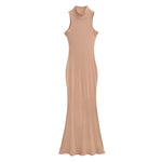 Load image into Gallery viewer, Long dresses for women 2024 Summer sexy knitted dresses elegant bodycon dress vintage clothes evening pary dress turtleneck
