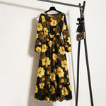 Load image into Gallery viewer, Women Long Dresses Spring Summer Casual Full Sleeve Floral geometry Printed O neck Woman Bohe Beach Party Dress Mujer Vestidos