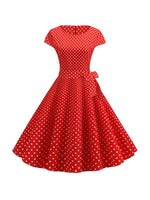 Load image into Gallery viewer, Women Summer Dresses Robe Vintage 1950s 60s Pin Up Big Swing Party Work Wear Rockabilly Dress White Polka Dot Vestidos