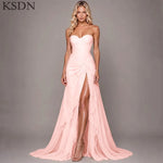 Load image into Gallery viewer, Elegant Women Evening Dresses for Women Luxury Chiffon Chapel Train Gowns Side Slit Sleeveless Wedding Long Dress Vestidos