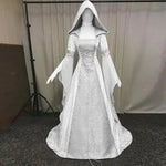 Load image into Gallery viewer, Women's medieval retro style wedding dress 8-color hooded waist dress cosplay