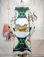 Load image into Gallery viewer, African Dress For Women Elegant Floral Summer Twill Silk Kaftan Maxi Dress Boho Sexy lady Beach Wear Caftan Dubai Muslim Ramadan