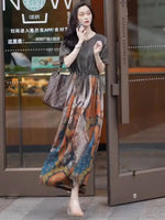 Load image into Gallery viewer, Fashionable Dress for Women 2025 Summer New Retro Drawstring Waist-hugging Long A-line Skirt
