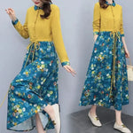 Load image into Gallery viewer, Women's Clothing Casual Printed Dresses Spring Autumn New Single-breasted Fashion Turn-down Collar Commute Drawstring Long Dress
